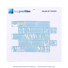 Iridescent Ocean Blue Glass Mosaic Pool Tile