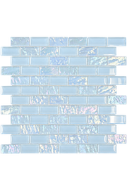 Iridescent blue glass mosaic pool tile shimmering underwater