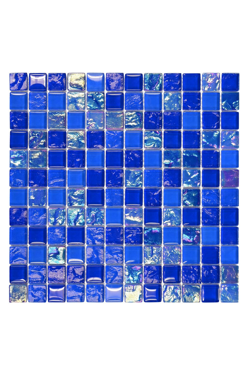 Cobalt Blue Iridescent Glass Mosaic Pool Tile