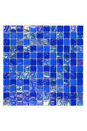 Cobalt Blue Iridescent Glass Mosaic Pool Tile