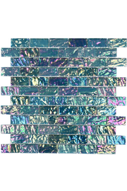 Peacock Teal Iridescent Glass Mosaic Pool Tile
