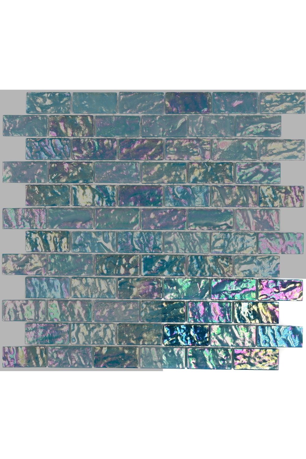 Peacock Teal Iridescent Glass Mosaic Pool Tile
