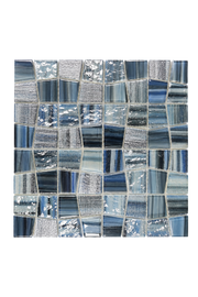 Textured Ocean Blend Blue Glass Mosaic Pool Tile