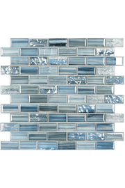 Linear Blue Glass Mosaic Pool Tile