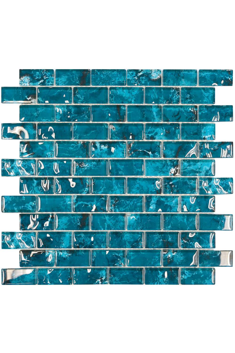 Coastal Aqua Green Glass Mosaic Pool Tile