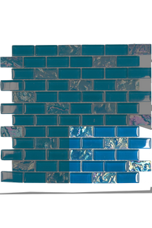 Caribbean Turquoise Iridescent Glass Mosaic Pool Tile