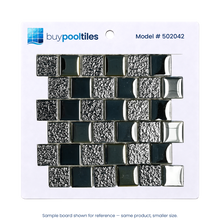 Midnight Black & Silver Glitter Glass Mosaic Pool Tile