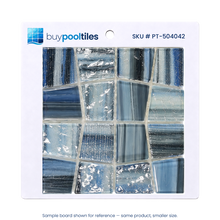 Textured Ocean Blend Blue Glass Mosaic Pool Tile