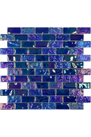 Sapphire Indigo Iridescent Glass Mosaic Pool Tile