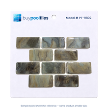 Earthstone Green 1" x 2" Recycled Glass Mosaic Pool Tile