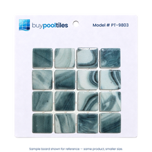 Seafoam Green Swirl 1x1 Recycled Glass Mosaic Pool Tile